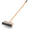 imageOutvita Lawn Aerator Garden Tool with Soil Core Tray 40 Manual Garden Plug Aerator for Grass Aeration Yard Aerators with Cleaning Tool for Compacted Soil Lawn Care BlackOrange