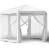 imageOutvita Outdoor Party Tent with Screen 10x20ft Canopy Shelter with Netting Side Walls and 2pcs Doors for Event Yard Patio BBQ Picnic Parties White13x13FT