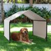 imageOutvita Dog Shade 4x4x33 Dog Tent Outdoor Dog Shelter for Outside Large Dogs Sun Rain Snow Canopy for Big Animal with Waterproof Cover Ground Stake Deep GrayGray