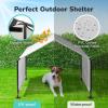 imageOutvita Dog Shade 4x4x33 Dog Tent Outdoor Dog Shelter for Outside Large Dogs Sun Rain Snow Canopy for Big Animal with Waterproof Cover Ground Stake Deep GrayGray