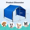 imageOutvita Dog Shade 4x4x33 Dog Tent Outdoor Dog Shelter for Outside Large Dogs Sun Rain Snow Canopy for Big Animal with Waterproof Cover Ground Stake Deep GrayBlue