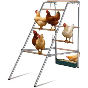 imageOutvita Chicken Coop Roosting Perch Farm Roost Toys for Chicks Chicken Toys for Coop Accessories for Backyard Poultry Easy to Assemble amp Clean42L x 19W x 395H