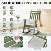 imageOutvita Outdoor Rocking Chair Solid Wood High Back Rocker All Weather Lounge Chair with Padded Cushions for Porch Patio Fire Pit Garden Backyard Deck Indoor GreenGreen Chair WCushion