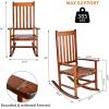 imageOutvita Outdoor Rocking Chair Solid Wood High Back Rocker All Weather Lounge Chair with Padded Cushions for Porch Patio Fire Pit Garden Backyard Deck Indoor GreenNatural