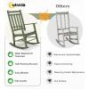 imageOutvita Outdoor Rocking Chair Solid Wood High Back Rocker All Weather Lounge Chair with Padded Cushions for Porch Patio Fire Pit Garden Backyard Deck Indoor GreenGreen Chair WCushion