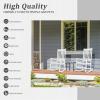 imageOutvita Outdoor Rocking Chair Solid Wood High Back Rocker All Weather Lounge Chair with Padded Cushions for Porch Patio Fire Pit Garden Backyard Deck Indoor GreenWhite