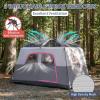 imageOutvita 6 Person Camping Tent with Carry Bag Waterproof Windproof Easy Setup Portable Family Camping Tent with 1 Mesh Door amp 5 Large Mesh Windows 10X9X83inGray