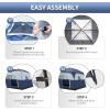 imageOutvita 6 Person Camping Tent with Carry Bag Waterproof Windproof Easy Setup Portable Family Camping Tent with 1 Mesh Door amp 5 Large Mesh Windows 10X9X83inBlue