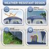 imageOutvita 6 Person Camping Tent with Carry Bag Waterproof Windproof Easy Setup Portable Family Camping Tent with 1 Mesh Door amp 5 Large Mesh Windows 10X9X83inBlue