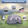 imageOutvita 6 Person Camping Tent with Carry Bag Waterproof Windproof Easy Setup Portable Family Camping Tent with 1 Mesh Door amp 5 Large Mesh Windows 10X9X83inGray