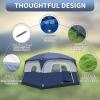 imageOutvita 6 Person Camping Tent with Carry Bag Waterproof Windproof Easy Setup Portable Family Camping Tent with 1 Mesh Door amp 5 Large Mesh Windows 10X9X83inBlue
