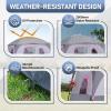 imageOutvita 6 Person Camping Tent with Carry Bag Waterproof Windproof Easy Setup Portable Family Camping Tent with 1 Mesh Door amp 5 Large Mesh Windows 10X9X83inGray