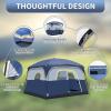 imageOutvita 6 Person Camping Tent with Carry Bag Waterproof Windproof Easy Setup Portable Family Camping Tent with 1 Mesh Door amp 5 Large Mesh Windows 10X9X83inBlue