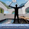 imageOutvita 6 Person Camping Tent with Carry Bag Waterproof Windproof Easy Setup Portable Family Camping Tent with 1 Mesh Door amp 5 Large Mesh Windows 10X9X83inGray