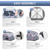 imageOutvita 6 Person Camping Tent with Carry Bag Waterproof Windproof Easy Setup Portable Family Camping Tent with 1 Mesh Door amp 5 Large Mesh Windows 10X9X83inGray
