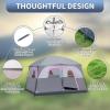imageOutvita 6 Person Camping Tent with Carry Bag Waterproof Windproof Easy Setup Portable Family Camping Tent with 1 Mesh Door amp 5 Large Mesh Windows 10X9X83inGray