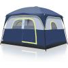imageOutvita 6 Person Camping Tent with Carry Bag Waterproof Windproof Easy Setup Portable Family Camping Tent with 1 Mesh Door amp 5 Large Mesh Windows 10X9X83inBlue