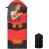 imageOutvita Camping Sleeping Bag Cold Weather amp Warm for Adults Big and Tall Lightweight Waterproof Backpacking Camping Gear Equipment for TravelingHikingHotelOutdoor amp IndoorRed  Black