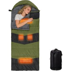 imageOutvita Camping Sleeping Bag Cold Weather amp Warm for Adults Big and Tall Lightweight Waterproof Backpacking Camping Gear Equipment for TravelingHikingHotelOutdoor amp IndoorGreen  Black