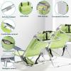 imageOutvita Backpack Beach Chair 5 Level Adjustable Positions Beach Chair with Back Storage Bag Cooler Pouch and Side Bags for Beach Poolside LawnLight Green Pattern