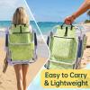imageOutvita Backpack Beach Chair 5 Level Adjustable Positions Beach Chair with Back Storage Bag Cooler Pouch and Side Bags for Beach Poolside LawnLight Green Pattern