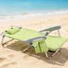 imageOutvita Backpack Beach Chair 5 Level Adjustable Positions Beach Chair with Back Storage Bag Cooler Pouch and Side Bags for Beach Poolside LawnLight Green Pattern