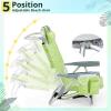 imageOutvita Backpack Beach Chair 5 Level Adjustable Positions Beach Chair with Back Storage Bag Cooler Pouch and Side Bags for Beach Poolside LawnLight Green Pattern