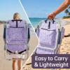 imageOutvita Backpack Beach Chair 5 Level Adjustable Positions Beach Chair with Back Storage Bag Cooler Pouch and Side Bags for Beach Poolside LawnPurple Pattern