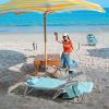 imageOutvita Backpack Beach Chair 5 Level Adjustable Positions Beach Chair with Back Storage Bag Cooler Pouch and Side Bags for Beach Poolside LawnTiffany Blue Pattern