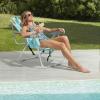 imageOutvita Backpack Beach Chair 5 Level Adjustable Positions Beach Chair with Back Storage Bag Cooler Pouch and Side Bags for Beach Poolside LawnTiffany Blue Pattern