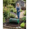 imageOutvita Compost Spreader 24 Wide Peat Moss Spreader with PushTow Handle 5 Heights Adjustable PowderCoated Steel Garden Peat Moss Roller Heavy Duty for Spreading Manure Mulch TopsoilGreen