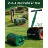 imageOutvita Compost Spreader 24 Wide Peat Moss Spreader with PushTow Handle 5 Heights Adjustable PowderCoated Steel Garden Peat Moss Roller Heavy Duty for Spreading Manure Mulch TopsoilGreen