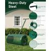imageOutvita Compost Spreader 24 Wide Peat Moss Spreader with PushTow Handle 5 Heights Adjustable PowderCoated Steel Garden Peat Moss Roller Heavy Duty for Spreading Manure Mulch TopsoilGreen