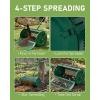 imageOutvita Compost Spreader 24 Wide Peat Moss Spreader with PushTow Handle 5 Heights Adjustable PowderCoated Steel Garden Peat Moss Roller Heavy Duty for Spreading Manure Mulch TopsoilGreen