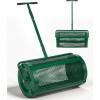 imageOutvita Compost Spreader 24 Wide Peat Moss Spreader with PushTow Handle 5 Heights Adjustable PowderCoated Steel Garden Peat Moss Roller Heavy Duty for Spreading Manure Mulch TopsoilGreen