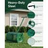 imageOutvita Compost Spreader 24 Wide Peat Moss Spreader with PushTow Handle 5 Heights Adjustable PowderCoated Steel Garden Peat Moss Roller Heavy Duty for Spreading Manure Mulch TopsoilGreen
