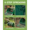 imageOutvita Compost Spreader 24 Wide Peat Moss Spreader with PushTow Handle 5 Heights Adjustable PowderCoated Steel Garden Peat Moss Roller Heavy Duty for Spreading Manure Mulch TopsoilGreen