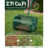 imageOutvita Compost Spreader 24 Wide Peat Moss Spreader with PushTow Handle 5 Heights Adjustable PowderCoated Steel Garden Peat Moss Roller Heavy Duty for Spreading Manure Mulch TopsoilGreen