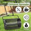 imageOutvita Compost Spreader 24 Wide Peat Moss Spreader with PushTow Handle 5 Heights Adjustable PowderCoated Steel Garden Peat Moss Roller Heavy Duty for Spreading Manure Mulch TopsoilBlack
