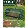 imageOutvita Compost Spreader 24 Wide Peat Moss Spreader with PushTow Handle 5 Heights Adjustable PowderCoated Steel Garden Peat Moss Roller Heavy Duty for Spreading Manure Mulch TopsoilGreen