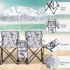 imageOutvita Folding Double Camping Chair wUmbrella Beverage Holder Carrying Bag Cooler Fold Up Table Large Bearing Capacity for Beach Patio Pool Park Outdoor RedShark Pattern