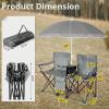 imageOutvita Folding Double Camping Chair wUmbrella Beverage Holder Carrying Bag Cooler Fold Up Table Large Bearing Capacity for Beach Patio Pool Park Outdoor RedGrey