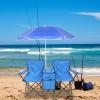 imageOutvita Folding Double Camping Chair wUmbrella Beverage Holder Carrying Bag Cooler Fold Up Table Large Bearing Capacity for Beach Patio Pool Park Outdoor RedBlue