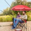 imageOutvita Folding Double Camping Chair wUmbrella Beverage Holder Carrying Bag Cooler Fold Up Table Large Bearing Capacity for Beach Patio Pool Park Outdoor RedRed