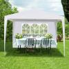 imageOutvita Outdoor Gazebo White Canopy with sidewalls Wedding Party Tent with UV Blocking for Parties Sun Rain Shelter Gazebo Canopy Tent 10x30ft10x10ft