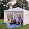 imageOutvita Outdoor Gazebo White Canopy with sidewalls Wedding Party Tent with UV Blocking for Parties Sun Rain Shelter Gazebo Canopy Tent 10x30ft10x10ft