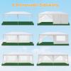imageOutvita Outdoor Gazebo White Canopy with sidewalls Wedding Party Tent with UV Blocking for Parties Sun Rain Shelter Gazebo Canopy Tent 10x30ft10x20ft