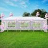 imageOutvita Outdoor Gazebo White Canopy with sidewalls Wedding Party Tent with UV Blocking for Parties Sun Rain Shelter Gazebo Canopy Tent 10x30ft10x30ft