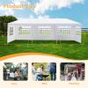 imageOutvita Outdoor Gazebo White Canopy with sidewalls Wedding Party Tent with UV Blocking for Parties Sun Rain Shelter Gazebo Canopy Tent 10x30ft10x30ft