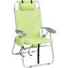 imageOutvita Backpack Beach Chair 5 Level Adjustable Positions Beach Chair with Back Storage Bag Cooler Pouch and Side Bags for Beach Poolside LawnLight Green Pattern